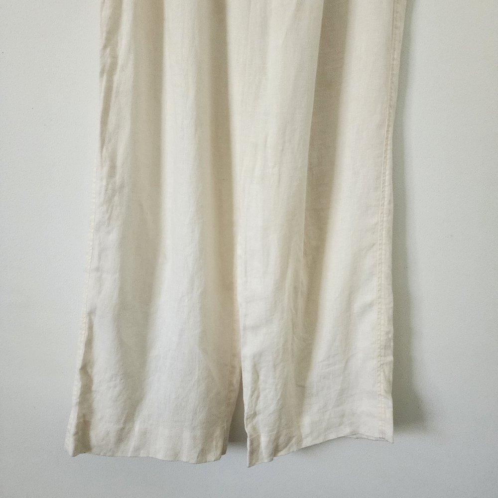 Everlane Linen Way High Wide Leg Pants in cream Size 10 - Picture 7 of 15